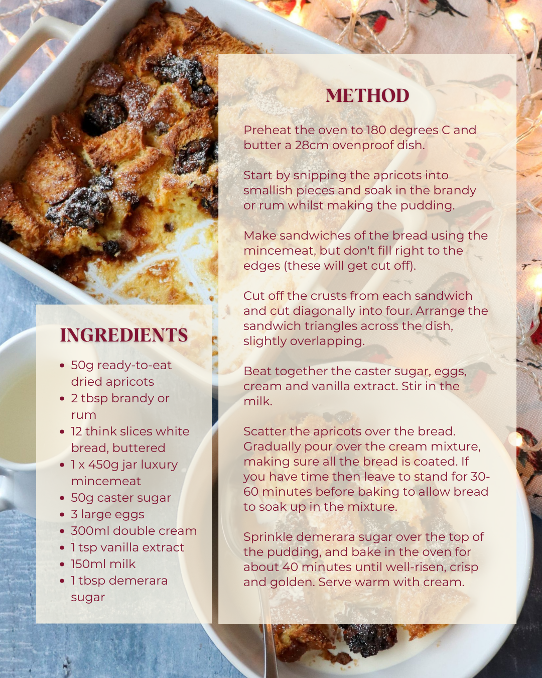 Mincemeat Bread and Butter Pudding
